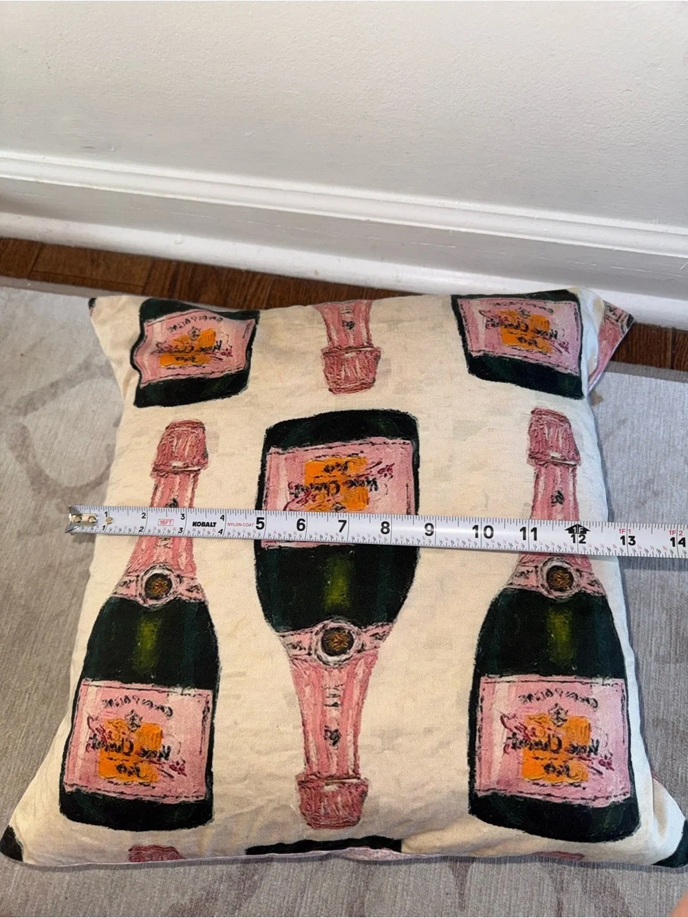 Champagne Bottle Print Set of 2 Custom Feather Down Accent Throw Pillows
